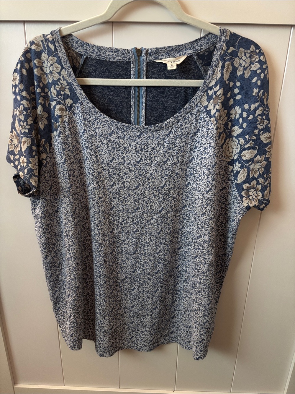 Lucky Brand Girls Blue Paisley One-Piece Bodysuit